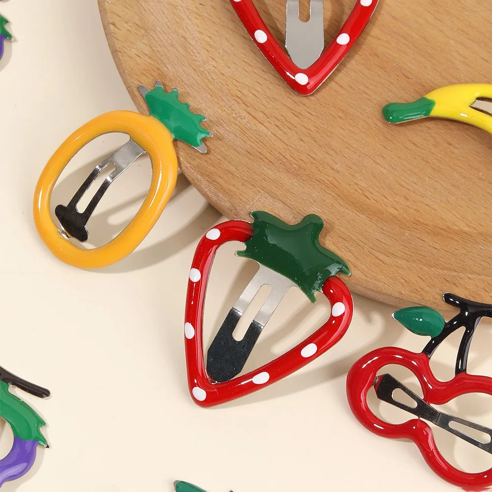 10Pcs/set Hot Cute Girls Hair Accessories Fruit BB Hair Clips Side Strawberry Hairpin Children Daily Styling Boutique Headwear