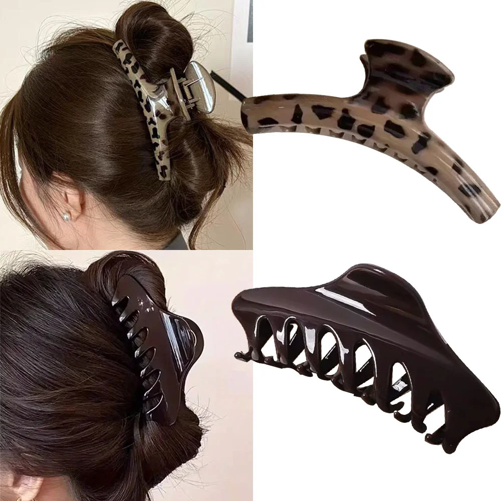 2Pcs/Set Large Size Shark Clip Hair Claw for Women Non-Slip Grip Strong Hold for Thick Hair Elegant Hair Accessories