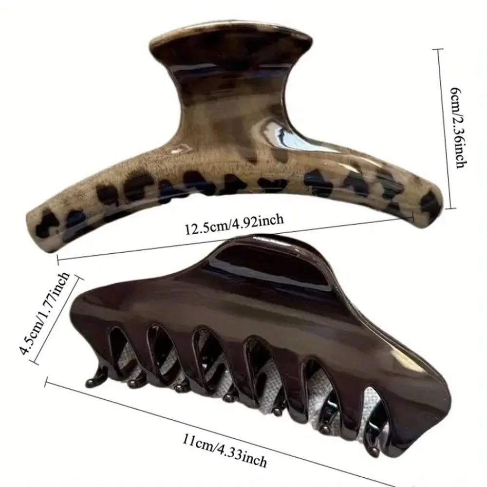 2Pcs/Set Large Size Shark Clip Hair Claw for Women Non-Slip Grip Strong Hold for Thick Hair Elegant Hair Accessories