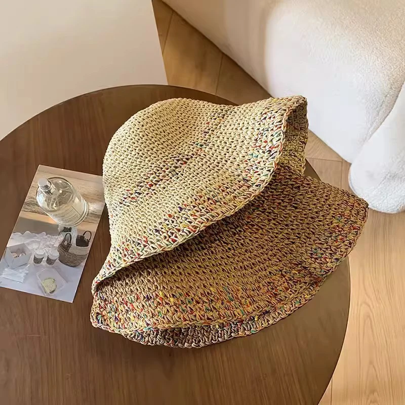 Summer Sun Hats for Women Straw Hat Showing Face Small Bucket Hat Large Brim Sunshade and Sunscreen Seaside Beach Cap