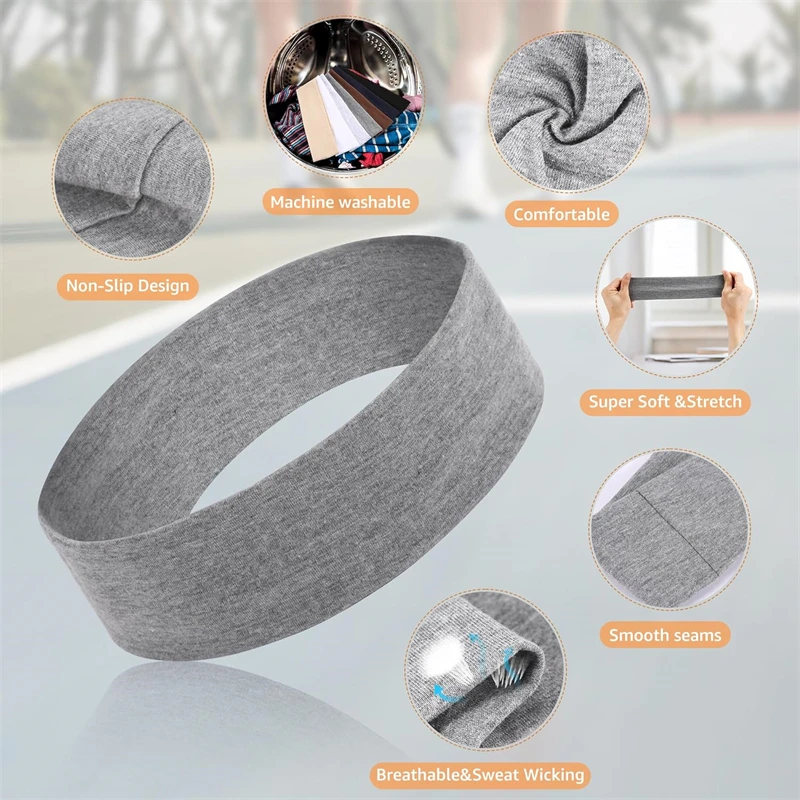 7pcs Sports Headbands For Women Fitness Running Yoga Solid Color Elastic Hairbands Head Band Stretch Makeup Hair Accessories
