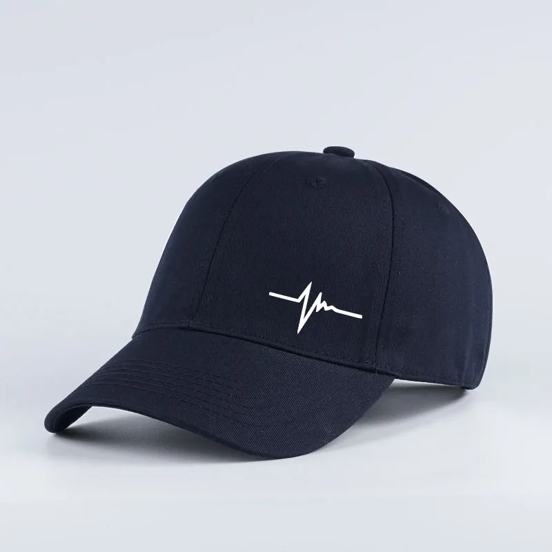 Heartbeat ECG Lifeline Print Baseball Cap Men Women Adjustable Dad Hat Minimalist Casual Sport Sun Hat