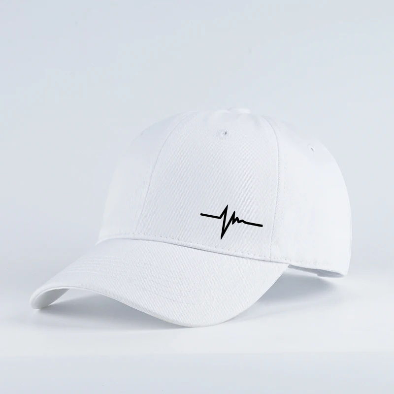 Heartbeat ECG Lifeline Print Baseball Cap Men Women Adjustable Dad Hat Minimalist Casual Sport Sun Hat