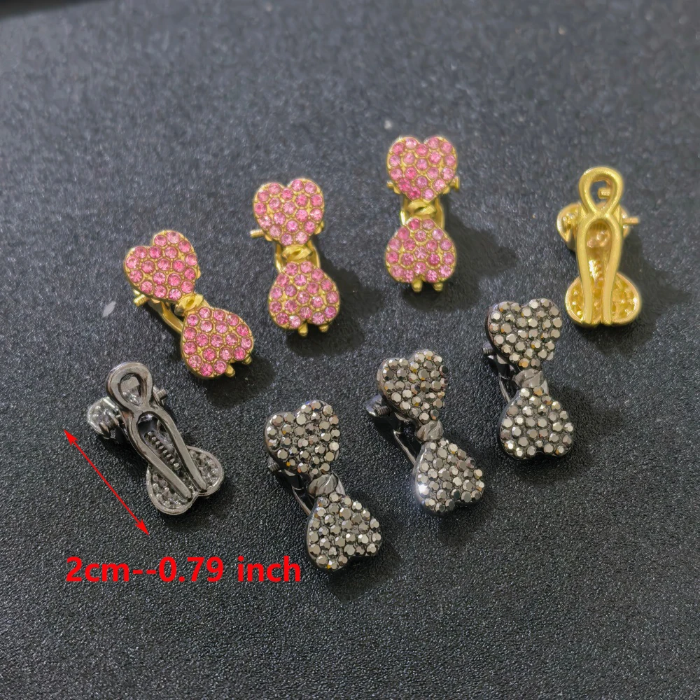 4pcs/set Rhinestone Bow Hair Clips for Women Metal Crystal Hair Barrettes Cute Mini Hair Pins for Braid Bangs Hair Accessories