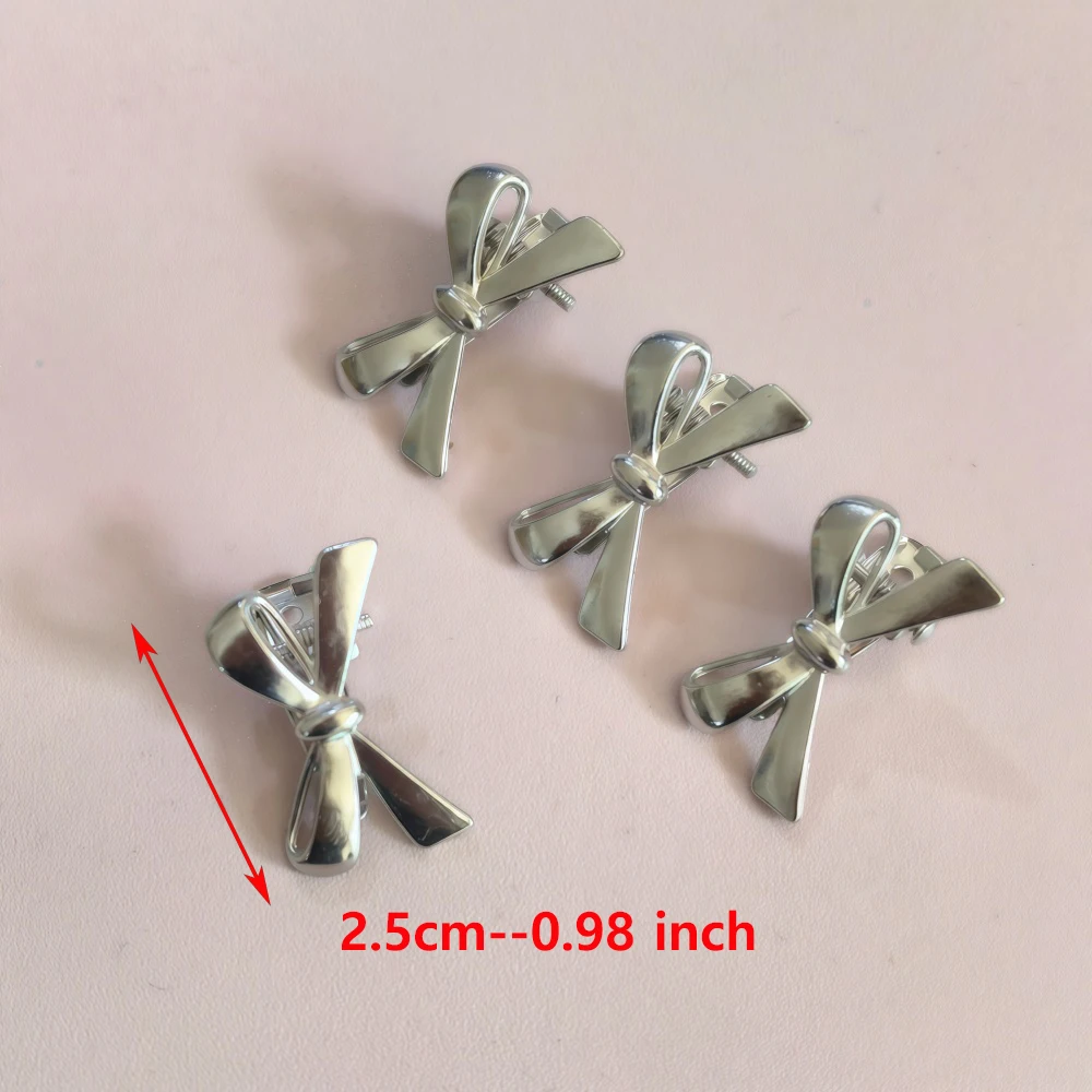 4pcs/set Rhinestone Bow Hair Clips for Women Metal Crystal Hair Barrettes Cute Mini Hair Pins for Braid Bangs Hair Accessories