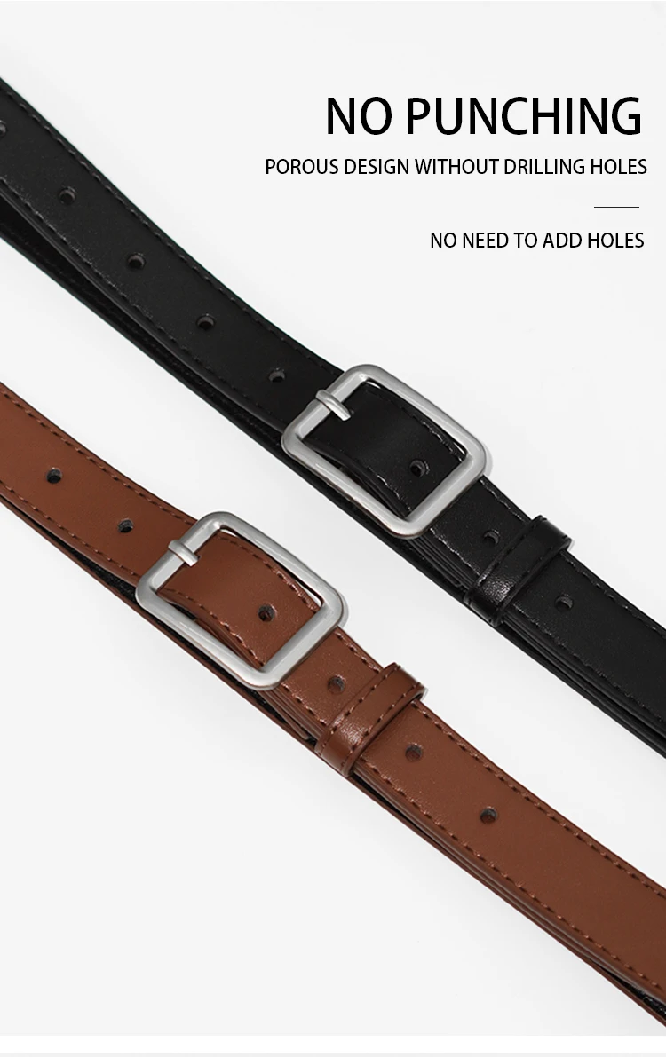 New Stylish Slim Waist Belt For Women, PU Material - Simple Casual Versatile Elegant Solid Color Belt,Perfect For Jeans, Dresses