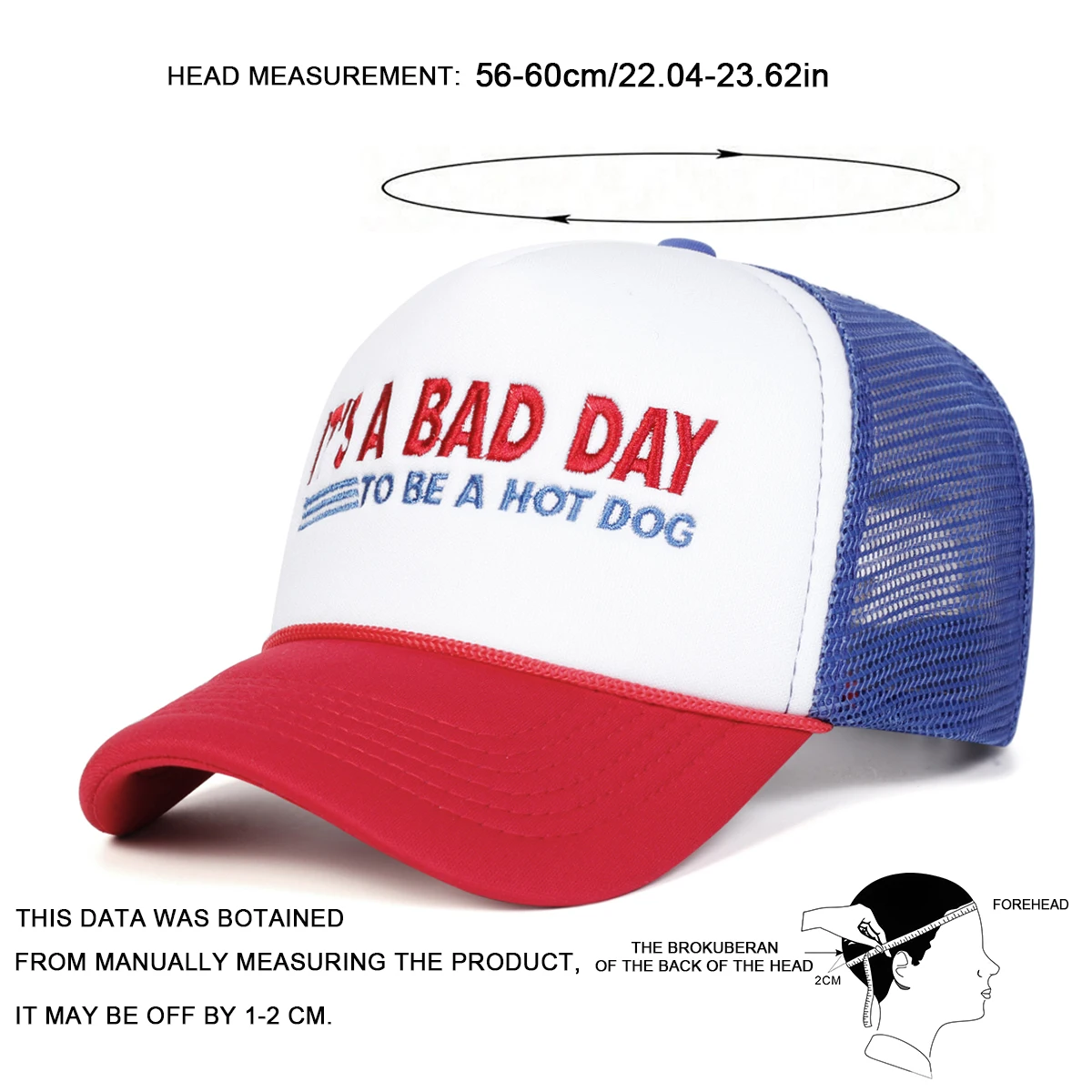 Unisex IT'S A BAD DAY Embroidery Baseball Net Caps Spring Summer Outdoor Adjustable Casual Hats Sunscreen Hat Sports Cap