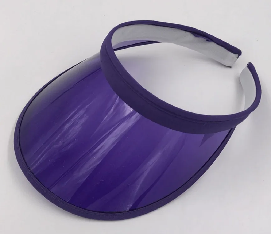 New Fashion Summer Outdoor Sports Sun Protection Cap Unisex Clear Plastic Visor Hat Candy Color PVC Sunshade Hat UV Protection H