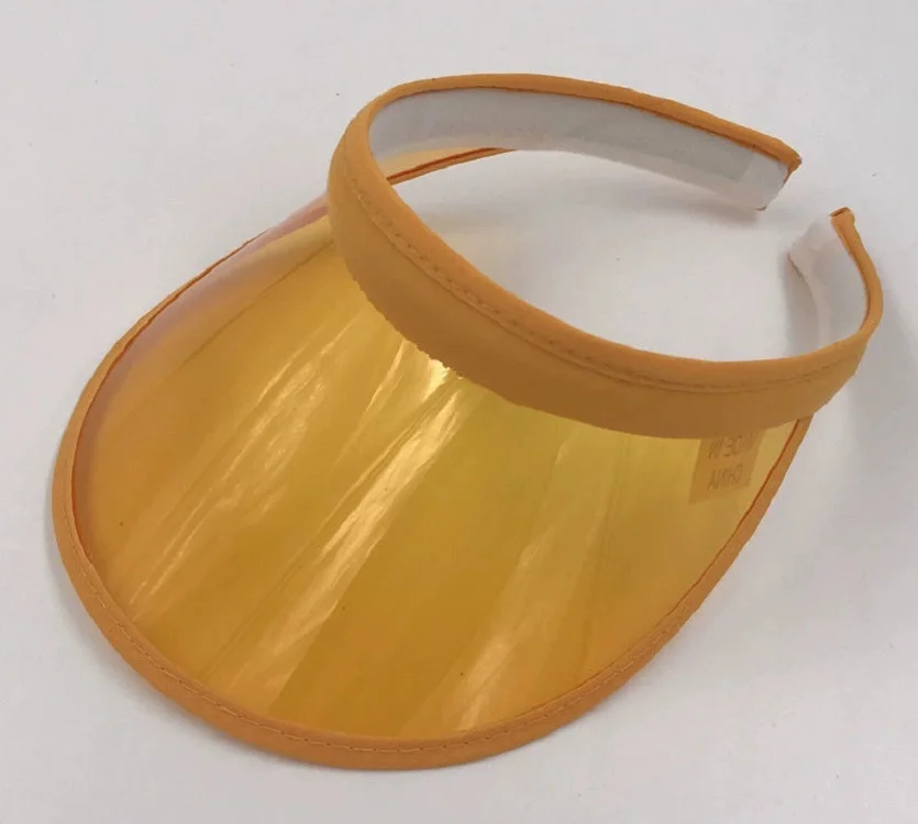 New Fashion Summer Outdoor Sports Sun Protection Cap Unisex Clear Plastic Visor Hat Candy Color PVC Sunshade Hat UV Protection H