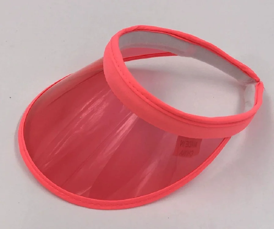 New Fashion Summer Outdoor Sports Sun Protection Cap Unisex Clear Plastic Visor Hat Candy Color PVC Sunshade Hat UV Protection H