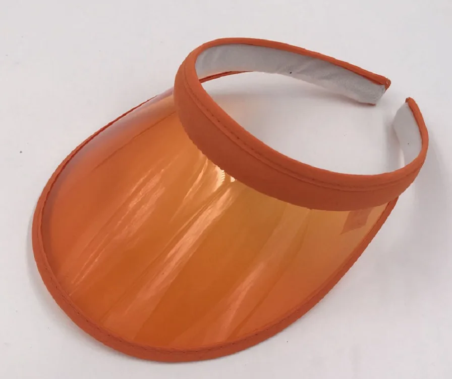 New Fashion Summer Outdoor Sports Sun Protection Cap Unisex Clear Plastic Visor Hat Candy Color PVC Sunshade Hat UV Protection H