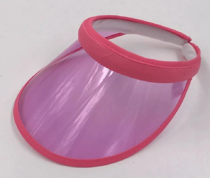 New Fashion Summer Outdoor Sports Sun Protection Cap Unisex Clear Plastic Visor Hat Candy Color PVC Sunshade Hat UV Protection H