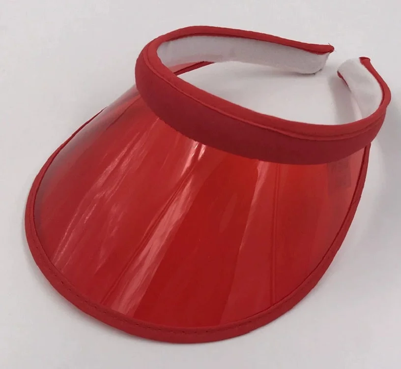 New Fashion Summer Outdoor Sports Sun Protection Cap Unisex Clear Plastic Visor Hat Candy Color PVC Sunshade Hat UV Protection H