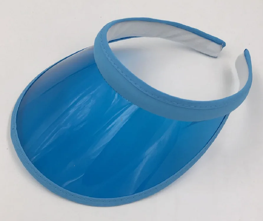 New Fashion Summer Outdoor Sports Sun Protection Cap Unisex Clear Plastic Visor Hat Candy Color PVC Sunshade Hat UV Protection H