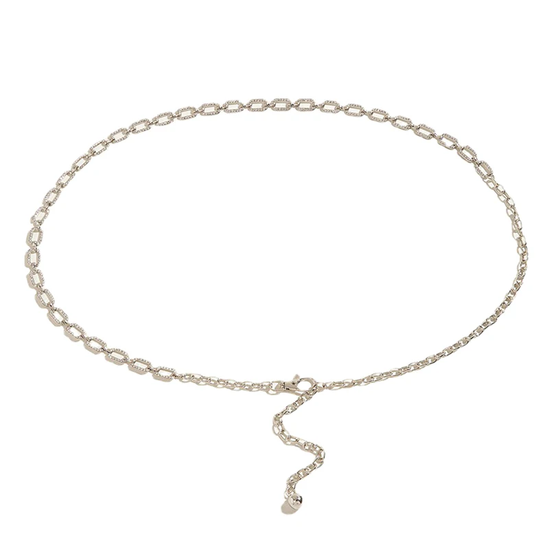 Fashion Women's Rhinestone Belt Metal Slim Waist Chain High Quality Versatile Dress Accessories Trendy Belt Bright Bride Bling