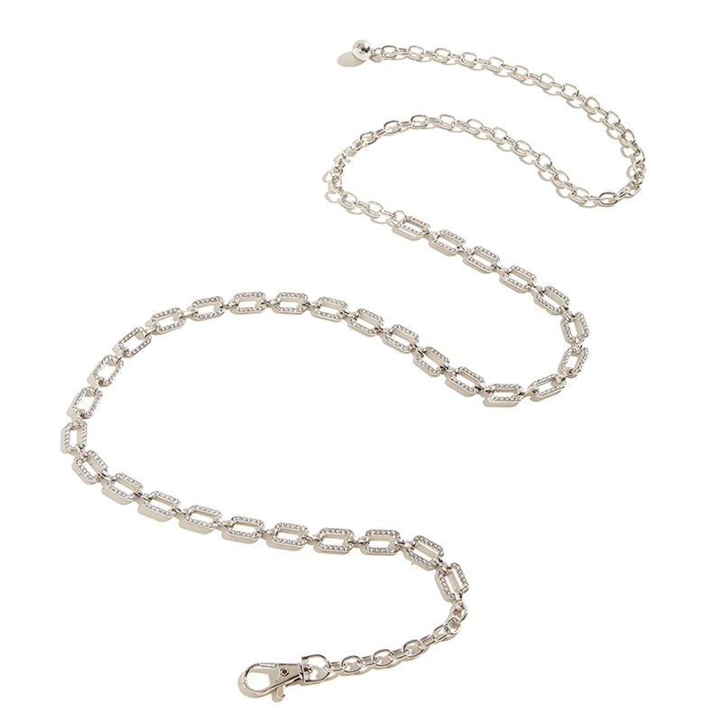 Fashion Women's Rhinestone Belt Metal Slim Waist Chain High Quality Versatile Dress Accessories Trendy Belt Bright Bride Bling