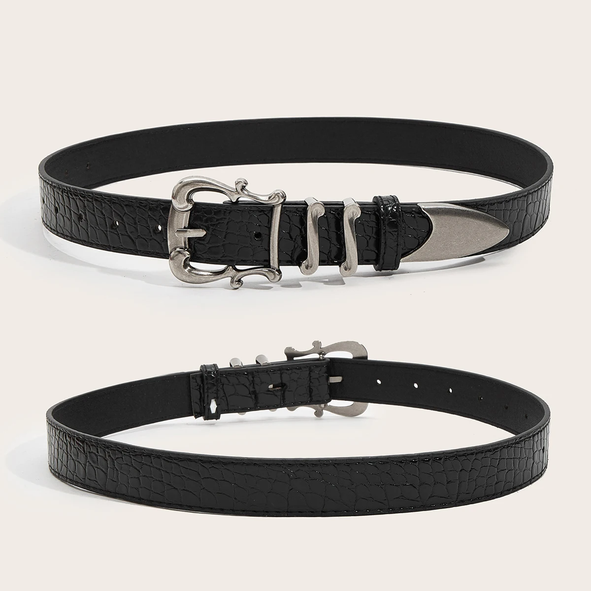 High-End Luxury Designer Crocodile Pattern Red Belt For Women New Fashion Niche Black Belt For Skirts And Jeans Punk Accessories