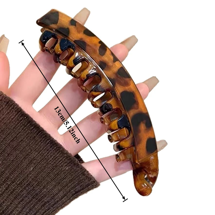 Vintage Leopard Print Banana Hair Claw For Women Girls High Ponytail Holder Hair Clip Hairpin Claw Clip Fashion Hair Accessorie