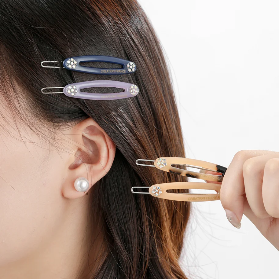 French Acetate Hair Clips Pins Fashion Side Braid Bangs Hair Pins Women Elegant Hair Barrettes Cute Hair Accessories Daily Wear