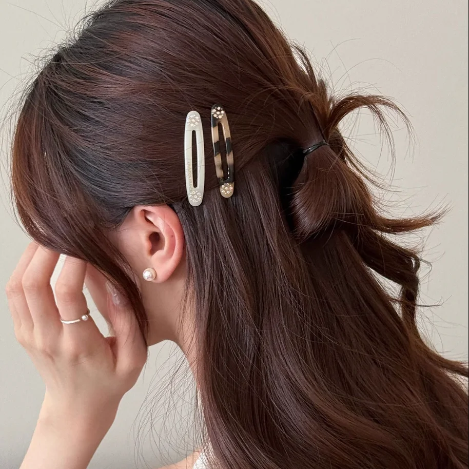 French Acetate Hair Clips Pins Fashion Side Braid Bangs Hair Pins Women Elegant Hair Barrettes Cute Hair Accessories Daily Wear