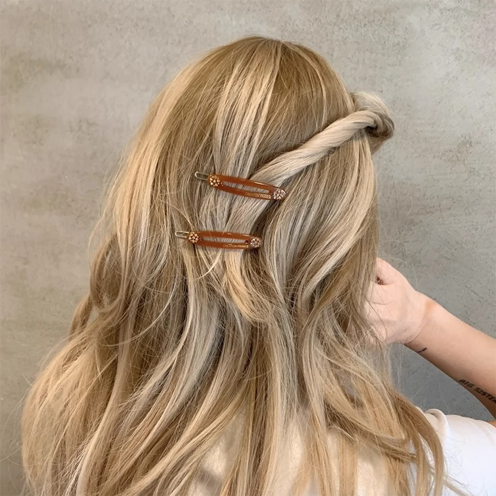 French Acetate Hair Clips Pins Fashion Side Braid Bangs Hair Pins Women Elegant Hair Barrettes Cute Hair Accessories Daily Wear