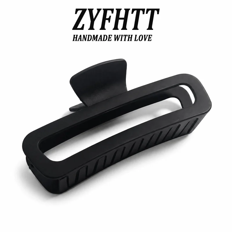1/4pcs ZYFHTT Solid Color Matte Frosted Rectangular Hair Clip Claw For Women Daily Wear Big Shark Clip Fashion Girls Hair Clamp