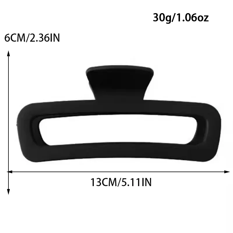 1/4pcs ZYFHTT Solid Color Matte Frosted Rectangular Hair Clip Claw For Women Daily Wear Big Shark Clip Fashion Girls Hair Clamp