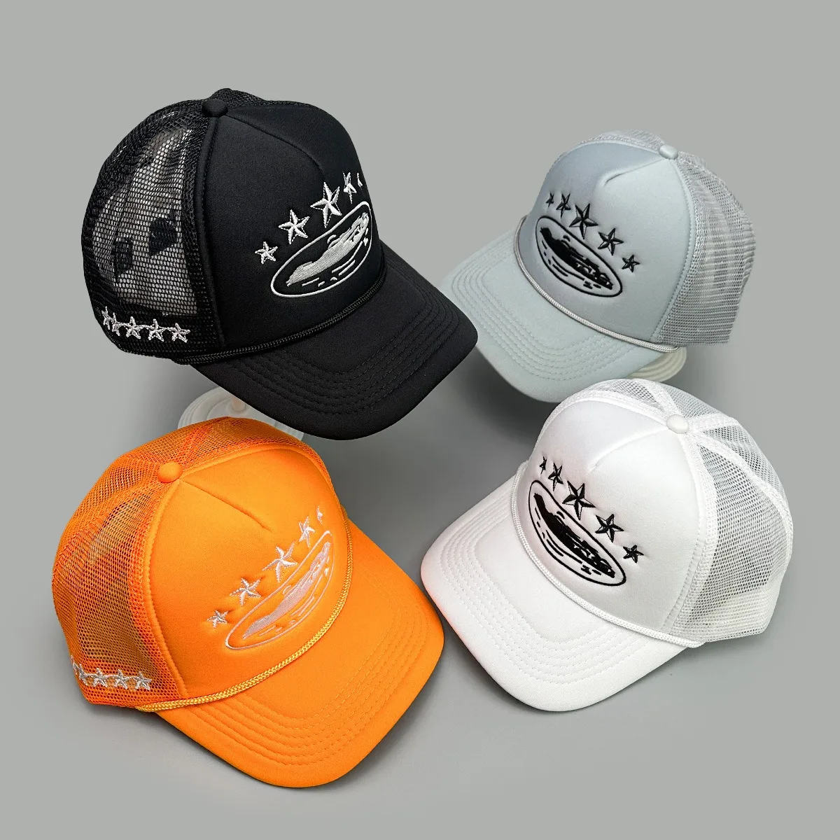 Cruise Ship Pattern Baseball Cap Summer Five-star Mesh Cap for Men and Women Outdoor Beach Sun Protection Trucker Baseball Caps