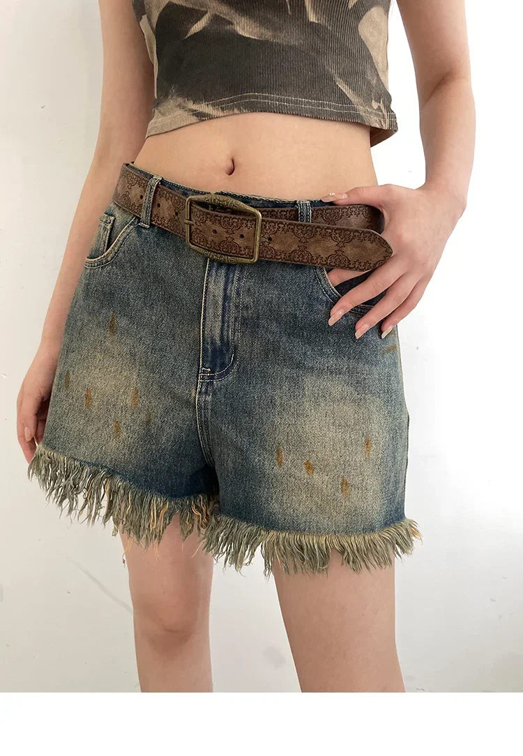 2026 New Retro Y2K Belt WOMEN'S New National Wind Belt with Jeans Belt Senior Sense of Brown