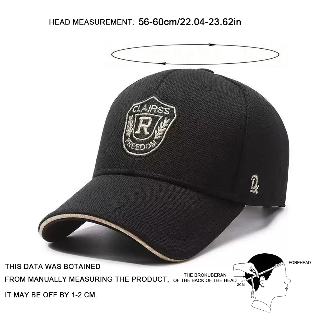 Unisex CLAIRSS R FREEDOM Embroidery Baseball Caps Spring Autumn Outdoor Adjustable Casual Hats Sunscreen Hat Sports Cap