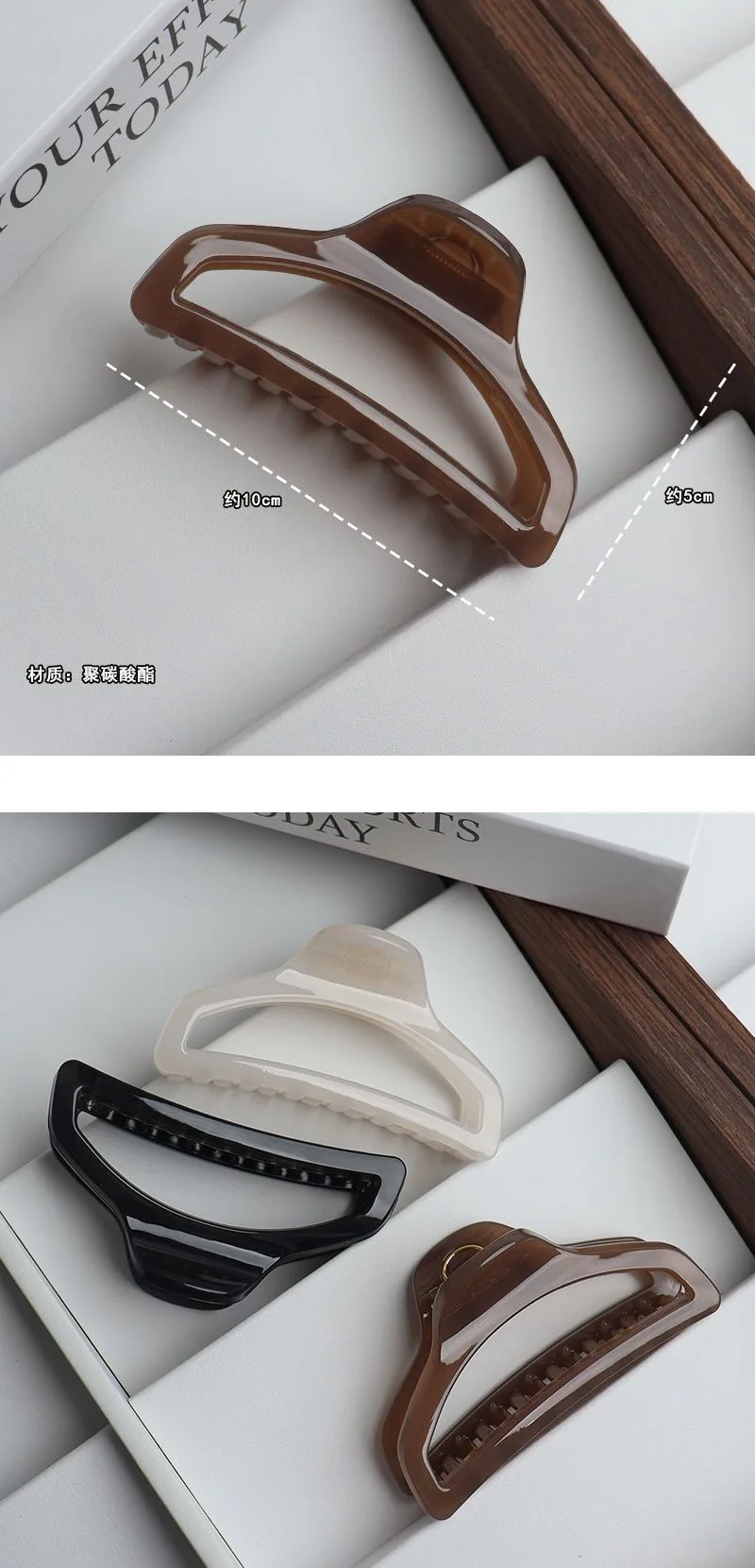 2026 New Medium Shark Hair Clip for Women French Bun Updo Hairpin Elegant Back of Head Grip
