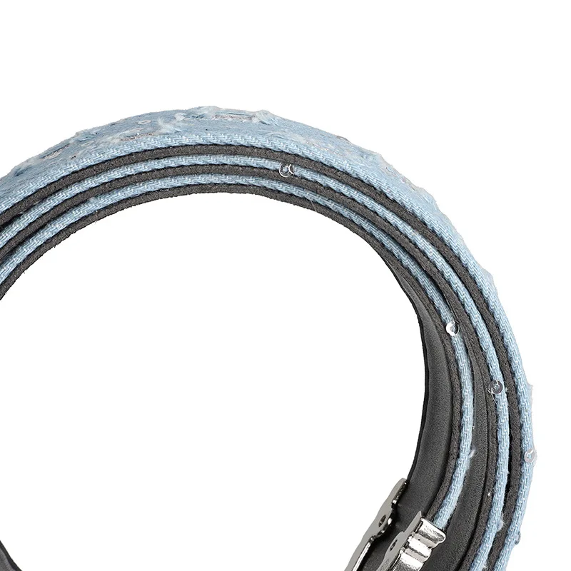 Women's Retro Casual Trend Rhinestone Buckle Belt, Street Ripped Denim Style Punk Rock Versatile Fashion Accessory,For Men Women