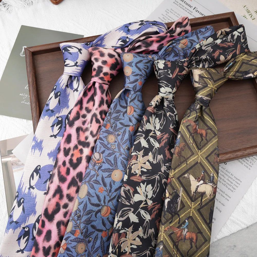 8cm New Creative Design Cartoon Portrait Printed Neckties Mens Adult Young Girls Student Casual Shirt Accessories Daily Neck Tie