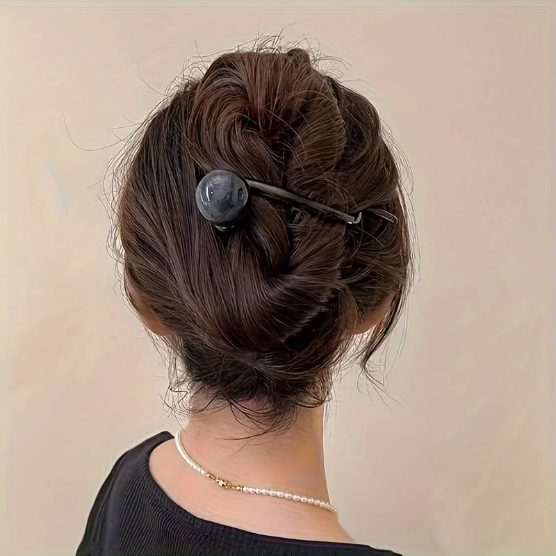 Vintage Twist Hair Clip Plastic Acrylic Bead Imitation Pearl Hairpin Twisted Design Women Girls Bridal Hair Styling Ornament