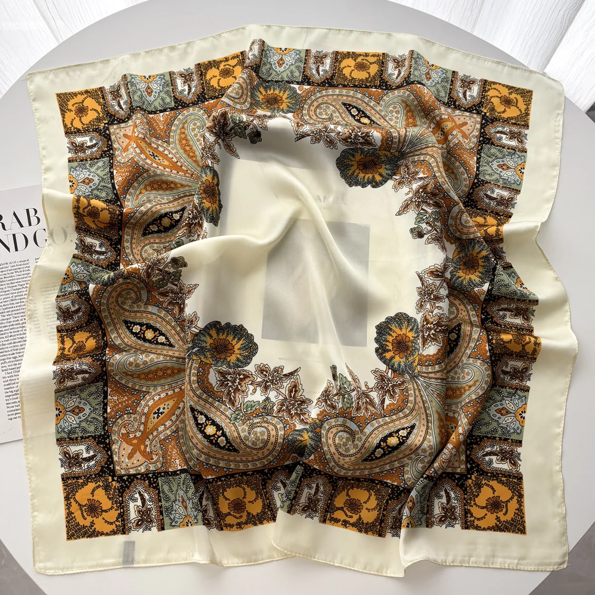 90cm Women Spring Summer Square Scarf  Satin Silk Scarves Headscarf Female Foulard Beach Bandana Ladies Neckerchief Hair band