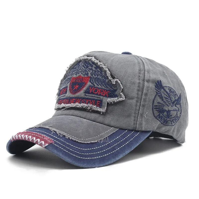 New York Embroidered Washed Denim Baseball Cap For Men Women Outdoor Adjustable Casual Sports Hat Hip Hop Streetwear Sun Hats