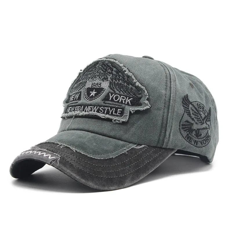 New York Embroidered Washed Denim Baseball Cap For Men Women Outdoor Adjustable Casual Sports Hat Hip Hop Streetwear Sun Hats
