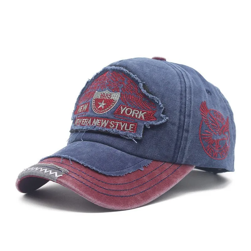 New York Embroidered Washed Denim Baseball Cap For Men Women Outdoor Adjustable Casual Sports Hat Hip Hop Streetwear Sun Hats