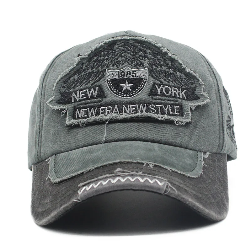 New York Embroidered Washed Denim Baseball Cap For Men Women Outdoor Adjustable Casual Sports Hat Hip Hop Streetwear Sun Hats