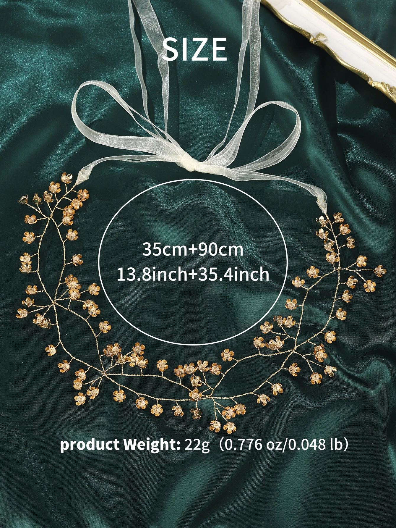 Miallo Boho Gold Branch Floral Bridal Hair Vine Wedding Forest Style Tulle Ribbon Headband Party Hair Accessories For Women 2026