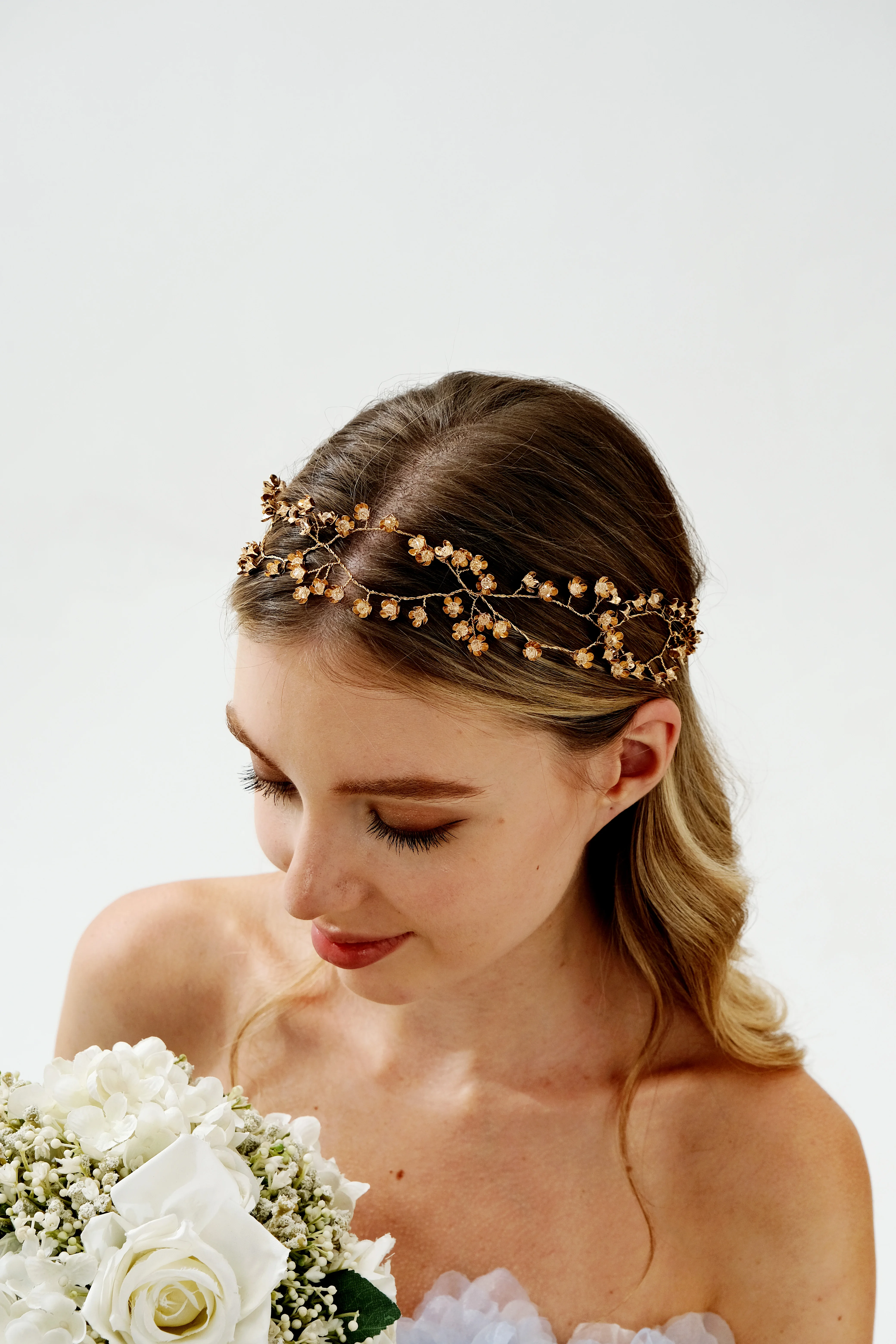 Miallo Boho Gold Branch Floral Bridal Hair Vine Wedding Forest Style Tulle Ribbon Headband Party Hair Accessories For Women 2026
