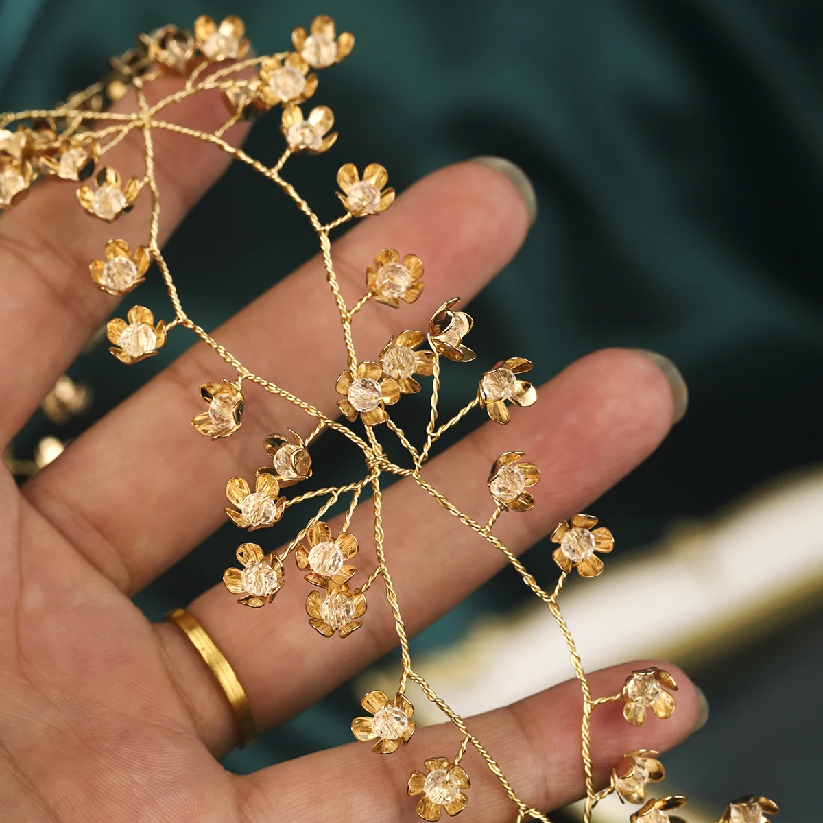 Miallo Boho Gold Branch Floral Bridal Hair Vine Wedding Forest Style Tulle Ribbon Headband Party Hair Accessories For Women 2026