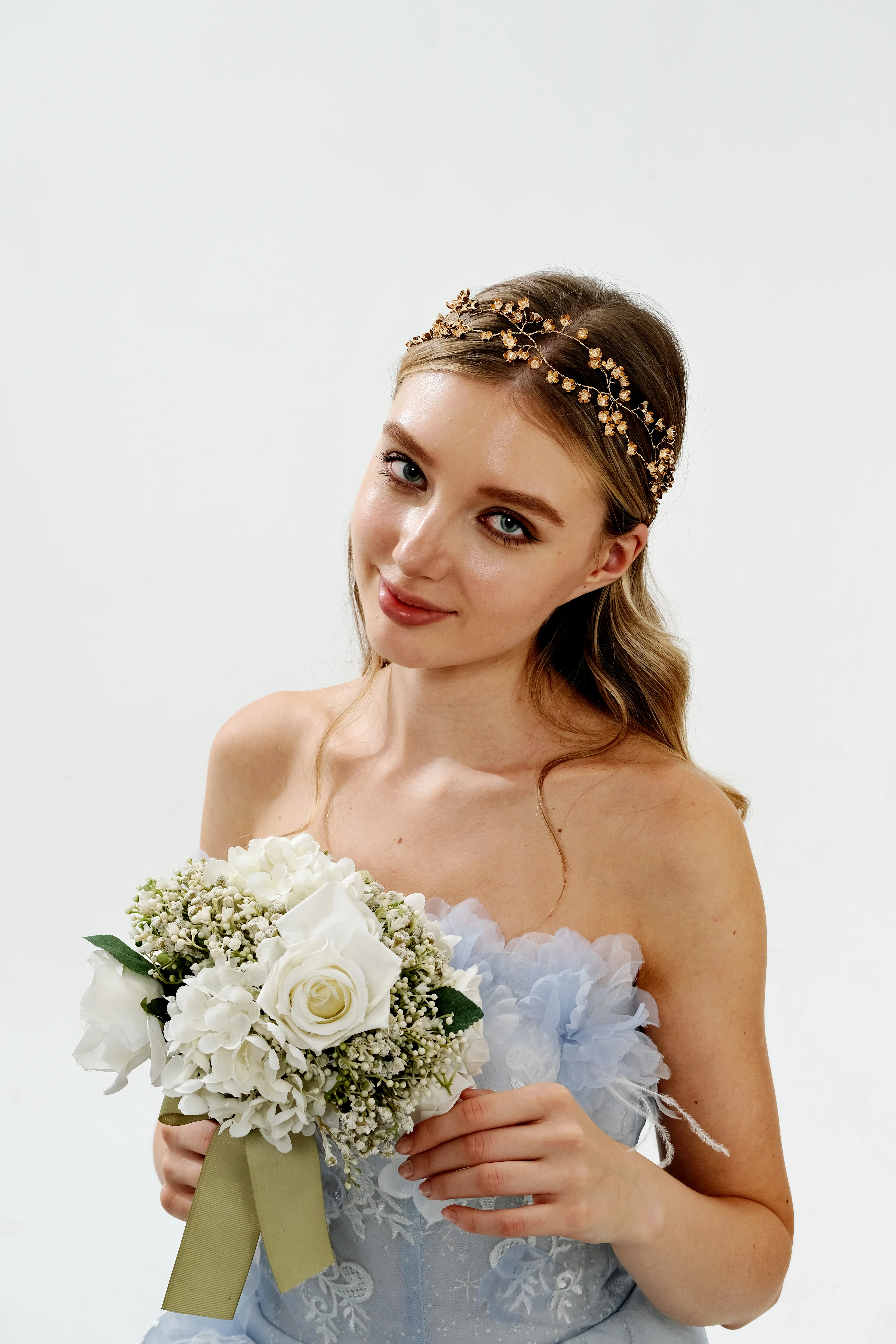 Miallo Boho Gold Branch Floral Bridal Hair Vine Wedding Forest Style Tulle Ribbon Headband Party Hair Accessories For Women 2026