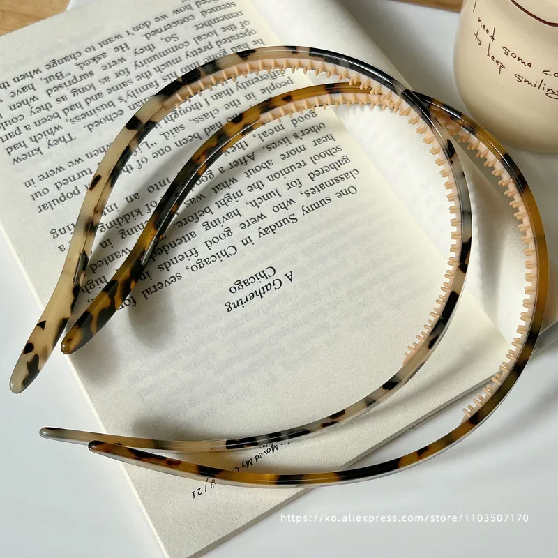 A headband suitable for wearing glasses~FRANCE Gold Headband from South Korea, French Retro Leopard Print Color