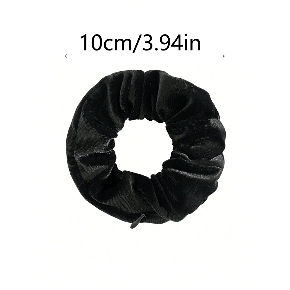 1/3/5pcs Portable Hidden Safe Sight Secret Hair Tie Storage Case Hair Scrunchie With Zipper Hide Key Cash Jewelry Travel Outdoo