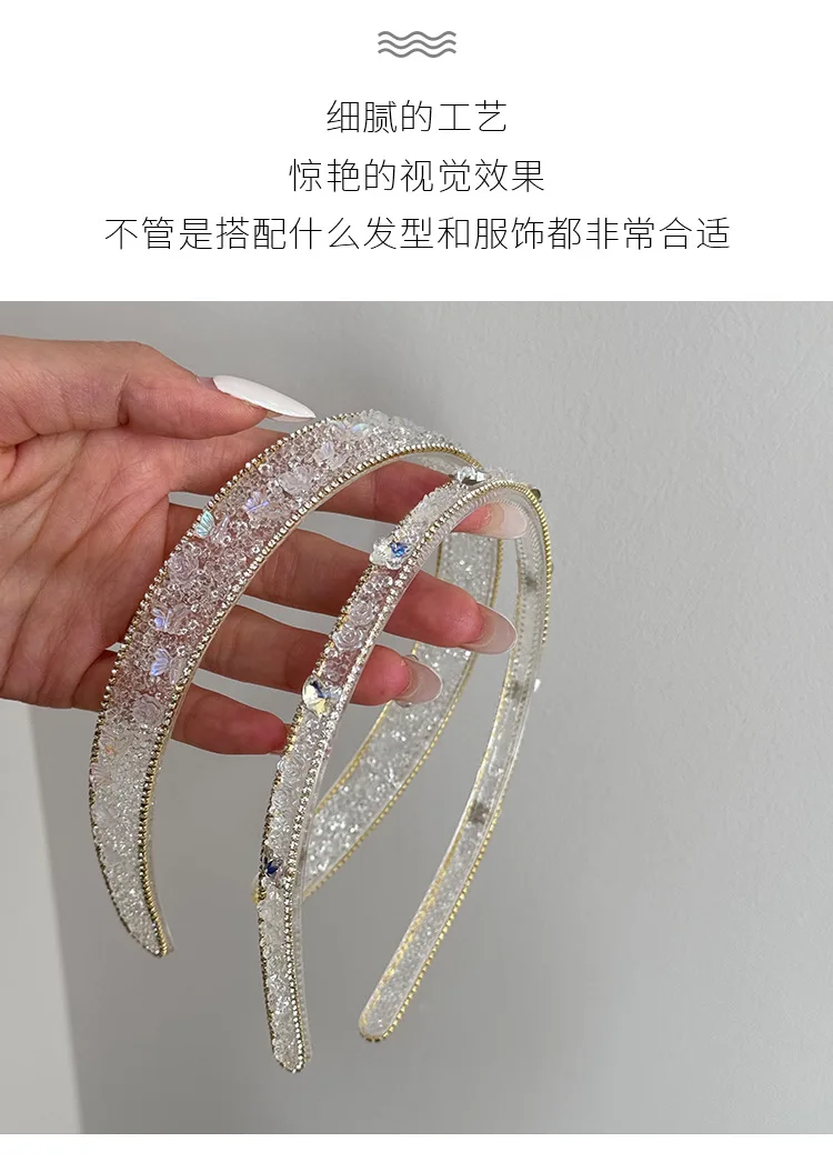 Hair Bands for Women Girl Korean Accessories Headband Luxury Designer Fascinators Elegant Butterfly Rhinestone Vintage Popular