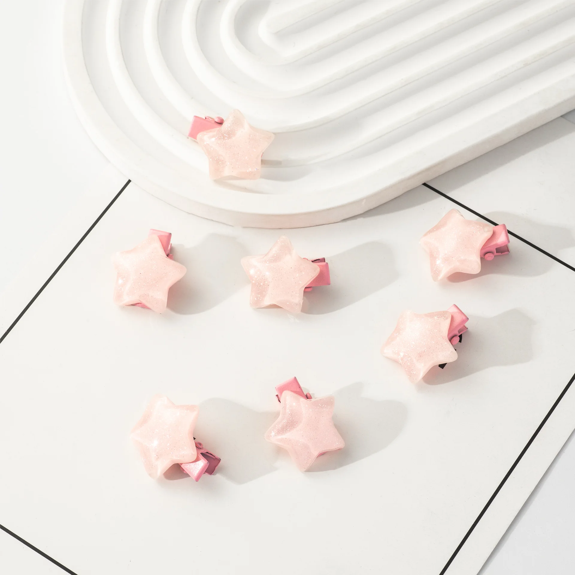 10Pcs Mini Y2K Hairpin Pink/Blue Star Design BB Hair Clips Fringe Jewelry Barrette Bangs Side Clip Summer Girls Hair Accessories