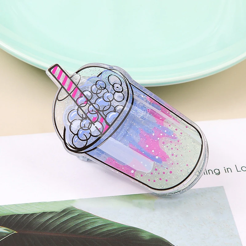 1pc New cute and personalized niche cartoon cup popcorn beverage cup fun acrylic sheet hair clip clip