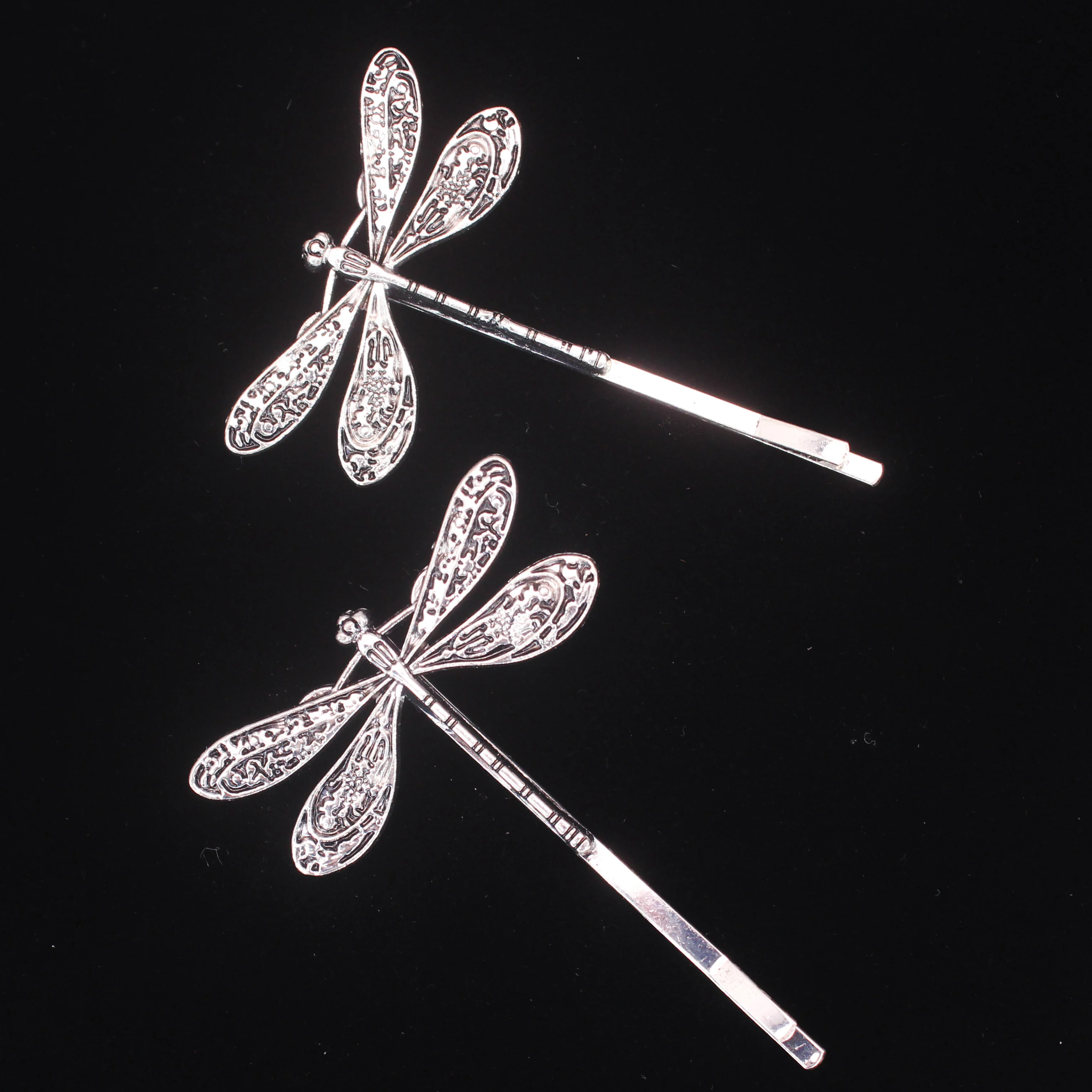 2Pcs/Set Metal Dragonfly Hair Clip Pins For Women Girls Fashion Insect Barrettes Hairwear Bangs Side Hair Accessories