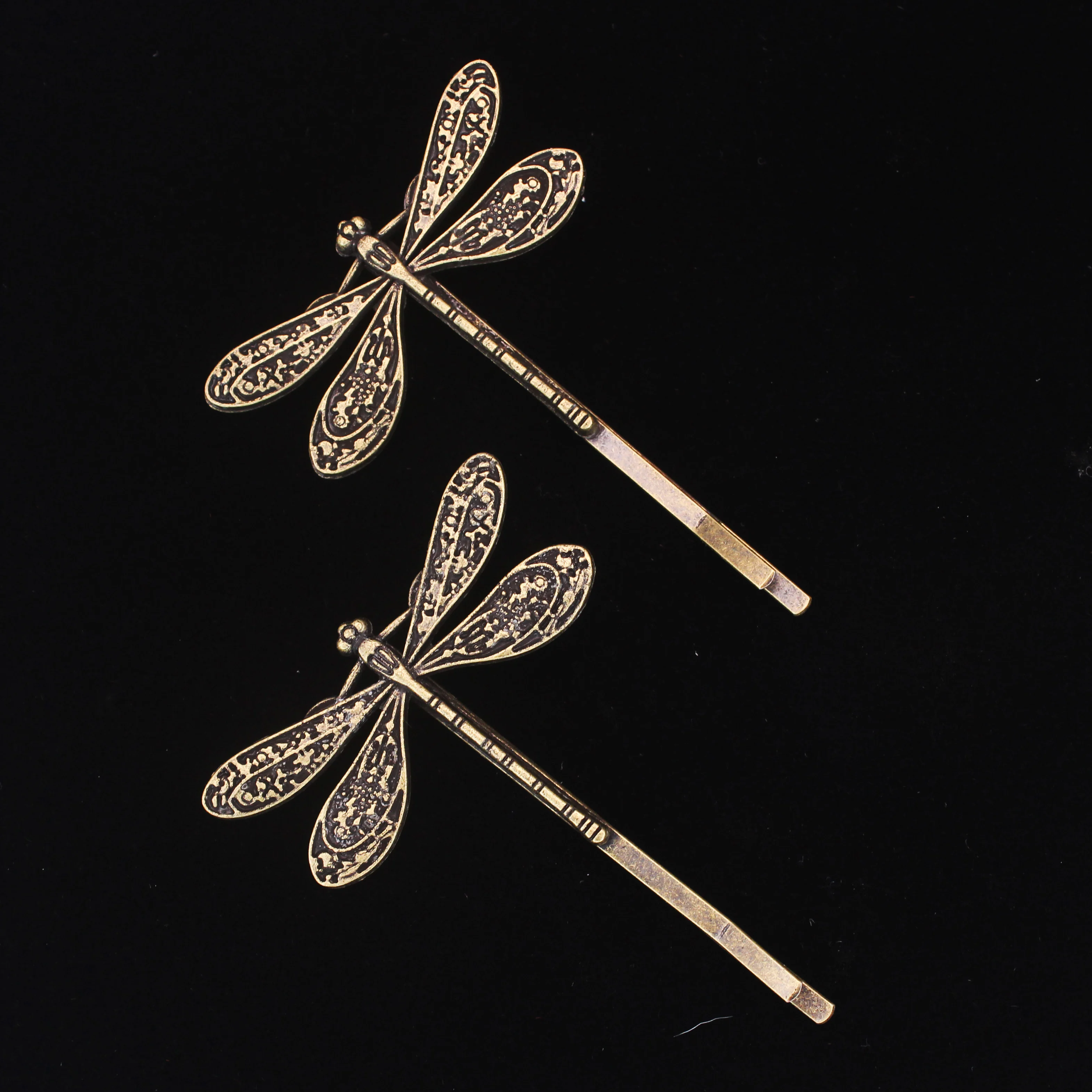 2Pcs/Set Metal Dragonfly Hair Clip Pins For Women Girls Fashion Insect Barrettes Hairwear Bangs Side Hair Accessories